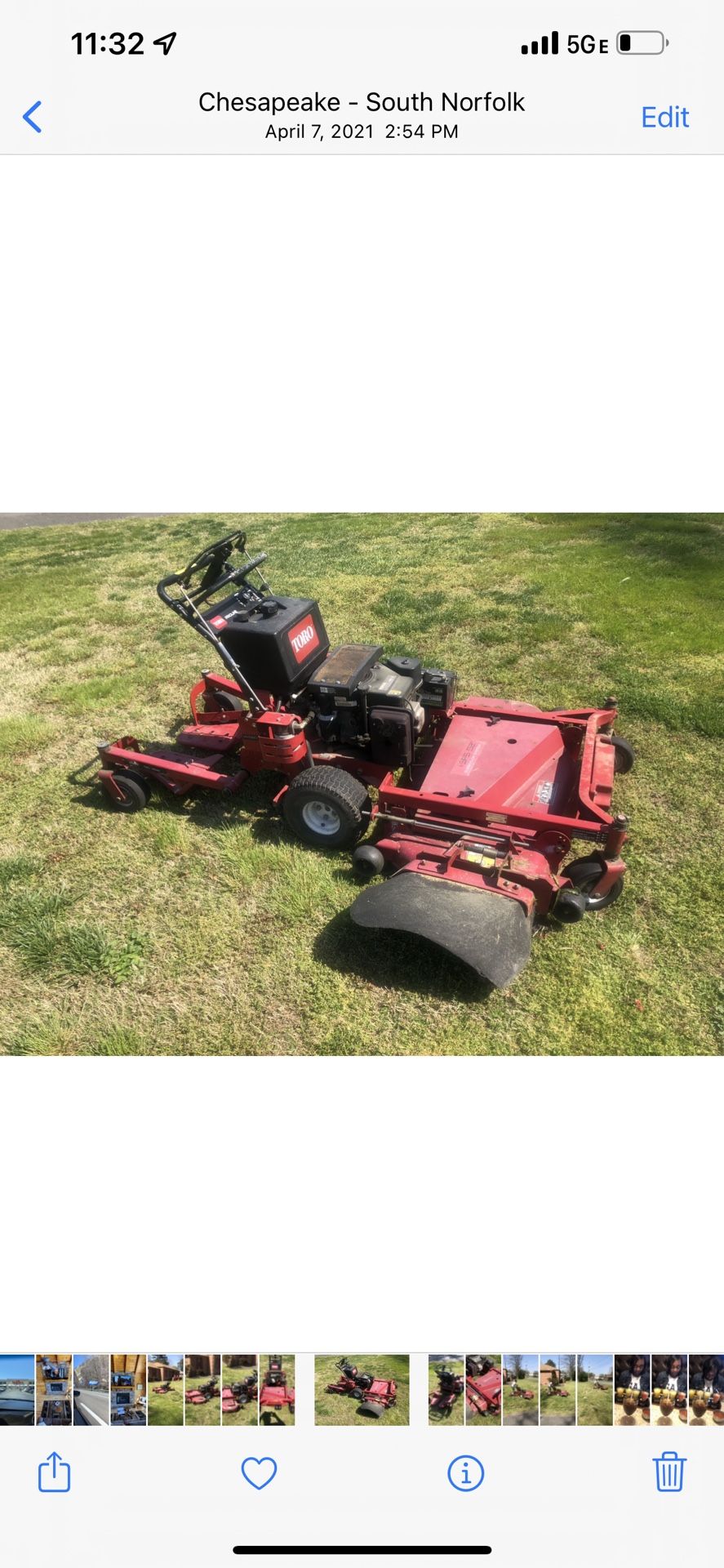 Toro 15hp Walk Behind 52in Cut Zero Turn Lawn Mower