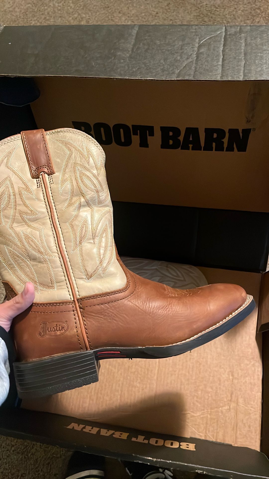 Brown Justin Boots, Size 9