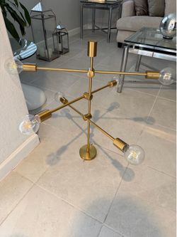 Modern Gold 6-Light Sputnik Chandelier Ceiling Light Fixture