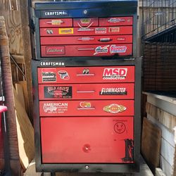 Craftsman Black Red Toolbox w Drawers on Wheels 26.5" x 18" x 48.5" 