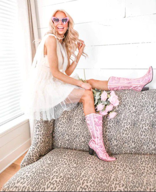 New Pink Western Boots 