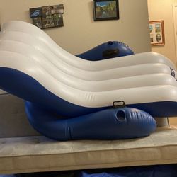 Please Read Description- Patched - Intex Inflatable Floating Recliner Lounge Raft For Lake