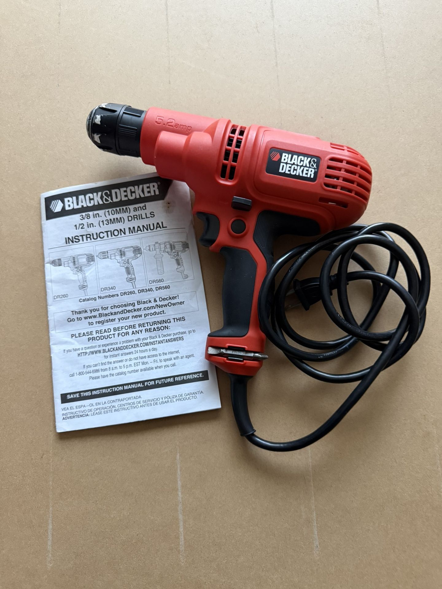Black and Decker DR260 chuckless Drill