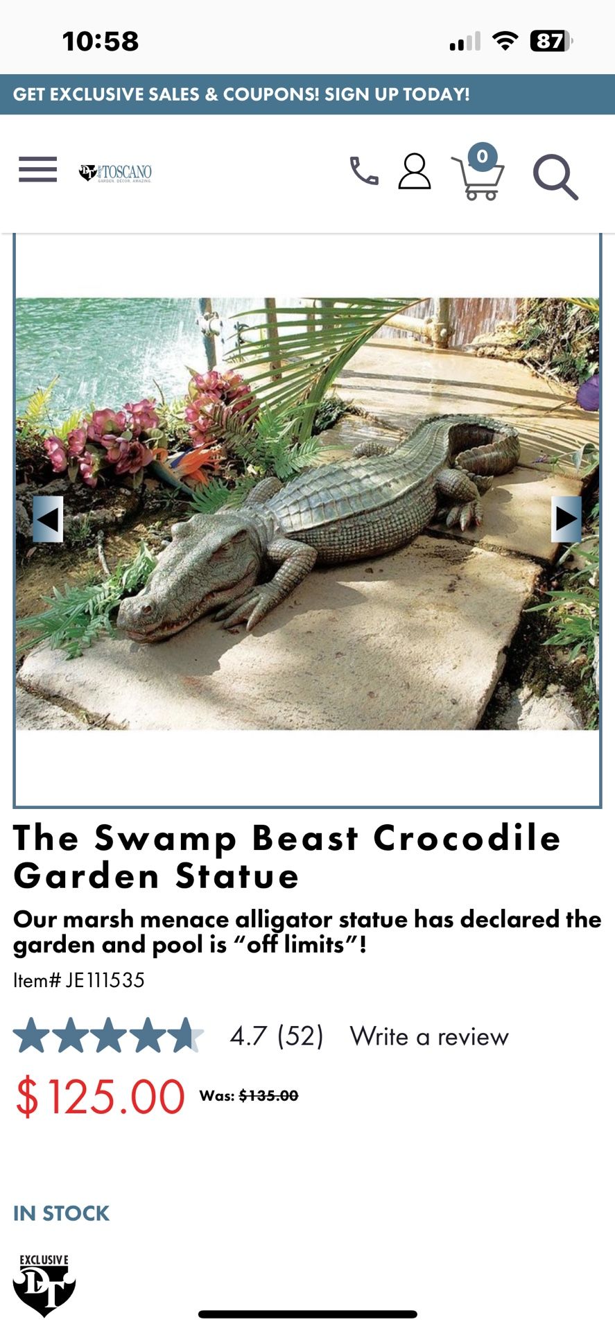 Crocodile Garden Decor