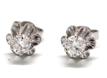 Ladies Diamond/14K White Gold Earrings