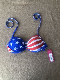 Womens XS Swim Top American Flag-Decatur And Tropical