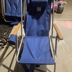 Folding Backpack Beach Chairs - 2 Chair Set