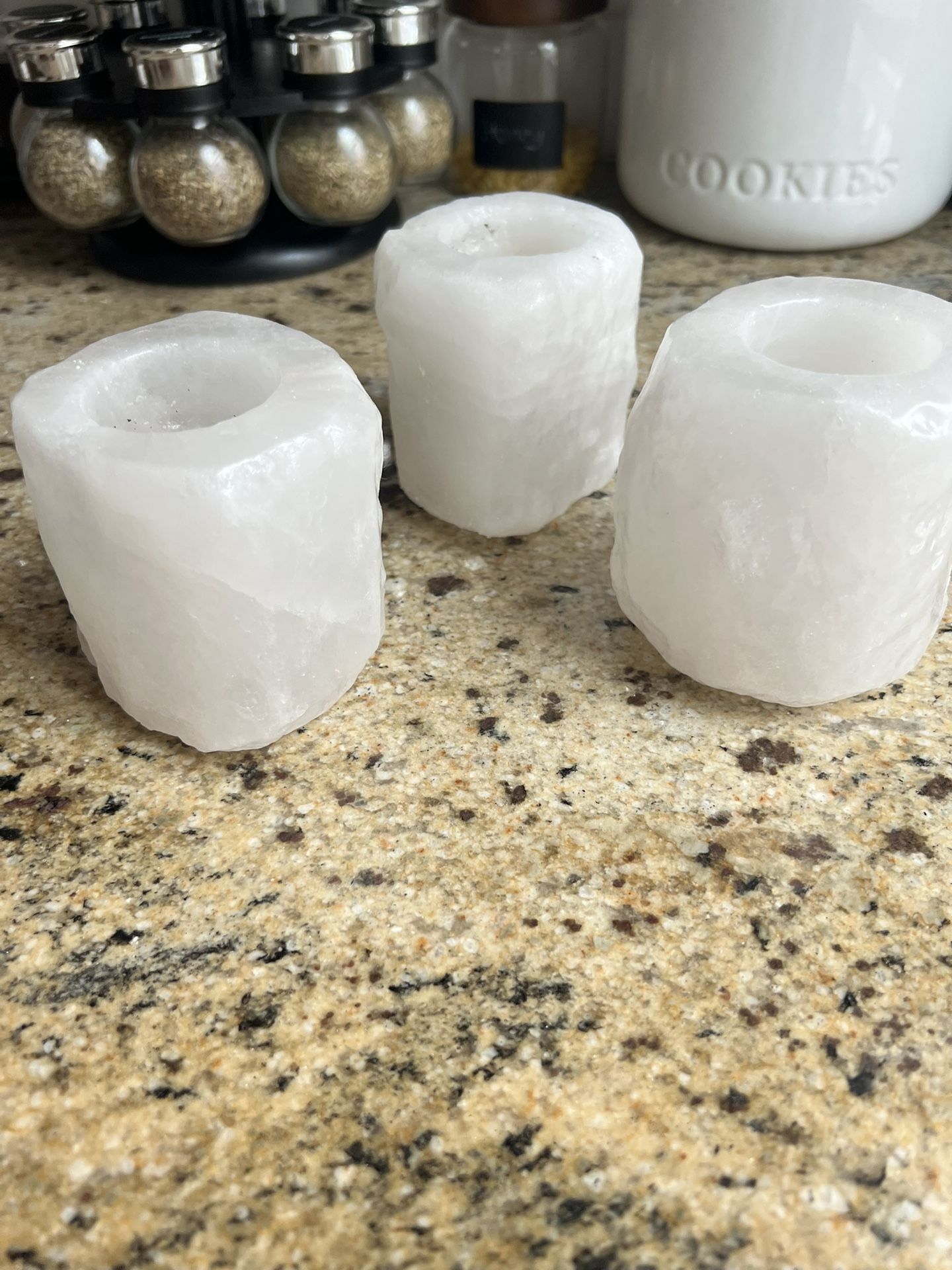 Natural White Salt candle Holders Or Planters