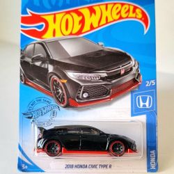 Hot Wheels 2018 Honda Civic Type R  Black And Red