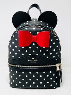 Kate Spade x Disney Minnie Mouse Polka Dot Mini Backpack Red Bow