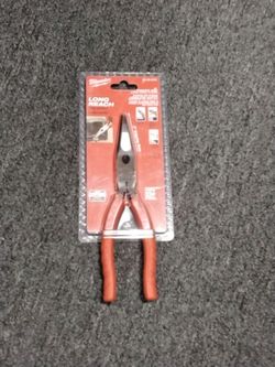 MILWAUKEE 8" COMFORT GRIP LONG NOSE PLIERS