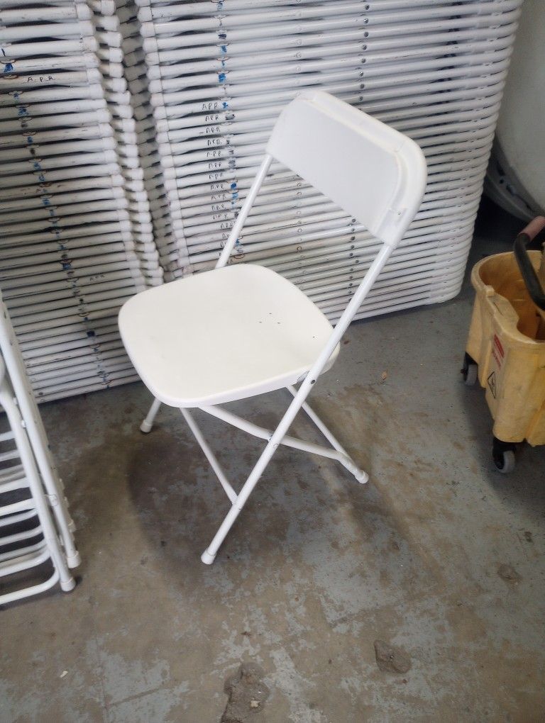White Plastic Folding Chairs Used $8 Each