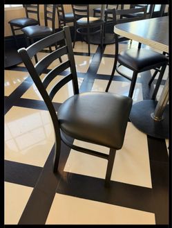 60 Black Ladder-Back Restaurant Dining Chair