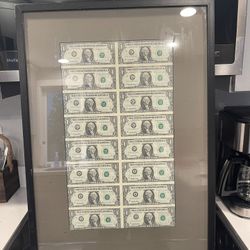Framed $1 Bills 