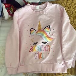 Birthday girl unicorn lon sleeve top - 6t
