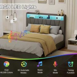 New Queen Size Led Velvet Bed With Mattress And Free Delivery