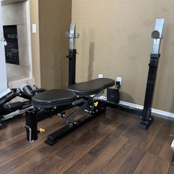 **Offers Welcome** Fixed Bench Press, Squat Rack With 315 Lbs Of Weight
