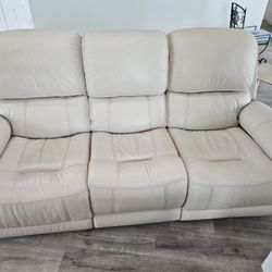 Newer Leather Couch w Two Reclainers 