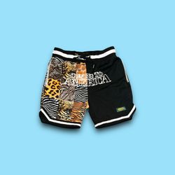 Coming to America x Shoe Palace Shorts Mens Large Black Animal Print Movie