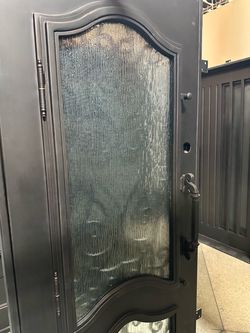 Wrought iron entry doors