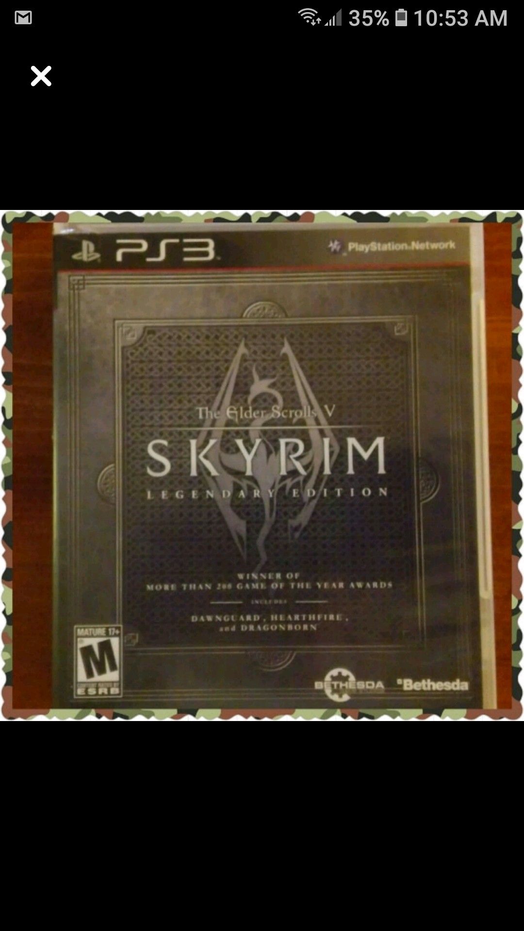 Skyrim PS3 game