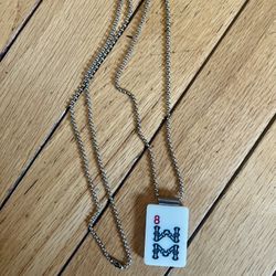 Mahjong Tile 28” Necklace Seattle Skyline