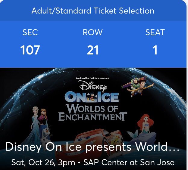 4 tickets Disney on Ice 120$ obo.