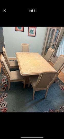 Dining Room Table And Chairs With 2 Extensions