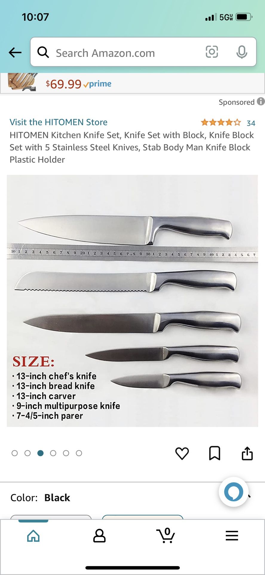 syvio Knife Sets for Kitchen with Block, Kitchen Knife Sets 14 Piece with  Built-in Sharpener for Sale in Riverside, CA - OfferUp