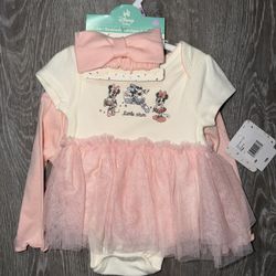 Disney Minnie mouse baby set 3 pieces size 9m 