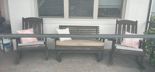 3 piece solid wood patio set- Amish made