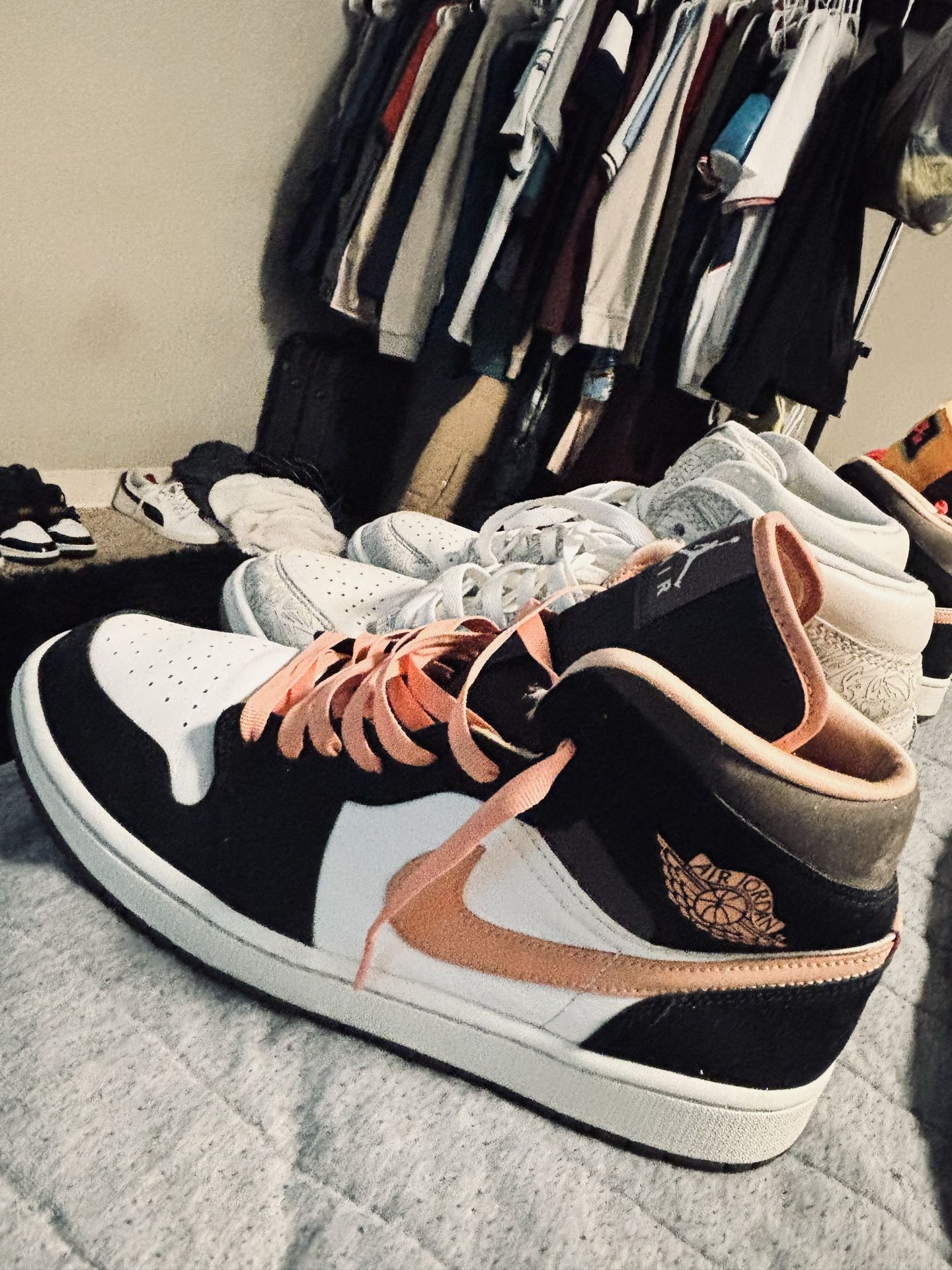 Tokyo mid size 10 Retro 1 OG MID SIZE 11 Air mid peach Moca size 12 ladies 20 mens