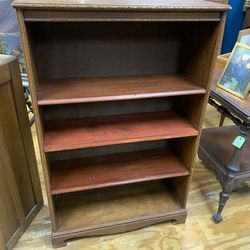 Vintage Dark Wood Bookcase Shelf