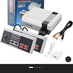 Link Retro Mini Gaming Console with 620 Games 8 Bit Game System Built In 2 Controllers AV Output Nostalgia For Kids & Adults - Makes A Great Gift!