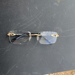 Cartier diamond cut clear lenses sunglasses authentic