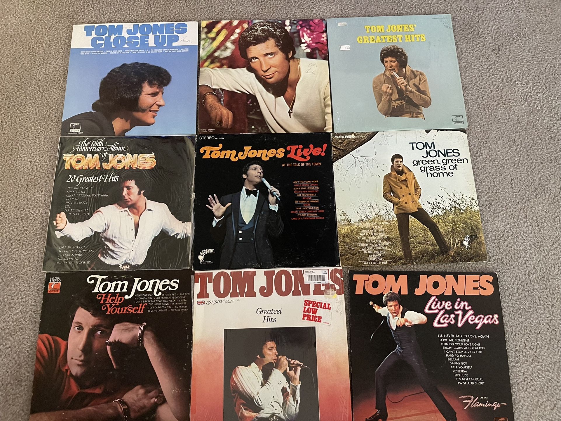 9X Original Tom Jones vinyl albums