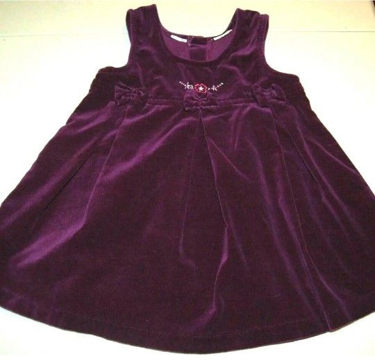 Vintage Girls 18M Purple Fancy Jumper Dress