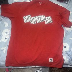 Red Medium Supreme Embroidered T-Shirt 