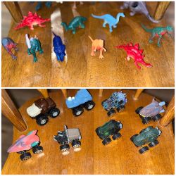 Lots of Dinosaur Cars and Figurine Toys