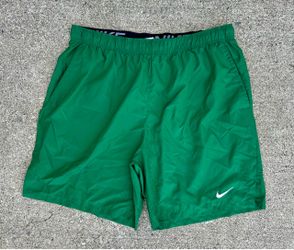 Nike Dri-FIT Woven Training Shorts Green White Swoosh Athletic Men XXL 2XL