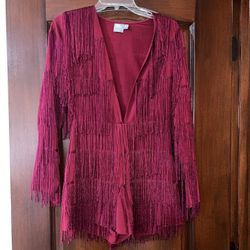 ASOS Red Fringe Romper Size 2