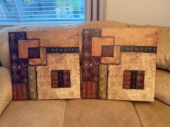 2 Canvas Prints 23 1/2” Square