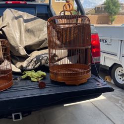 Vintage Bamboo Bird Cage 