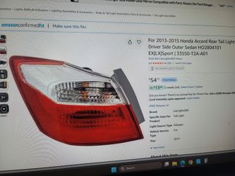 2013-2015 Honda Accord Rear Tail Light Driver Side