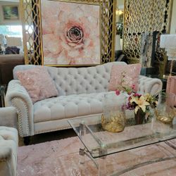 Chesterfield Light Gray Sofa