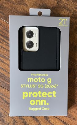 onn. Rugged Phone Case for moto g STYLUS 5G (2024) - Black