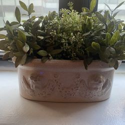 Ceramic Planter with Angel Design