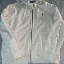 Grey Polo Zipup Sweater