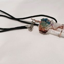 Chakra Crystal Wrapped With Rose Gold Wire