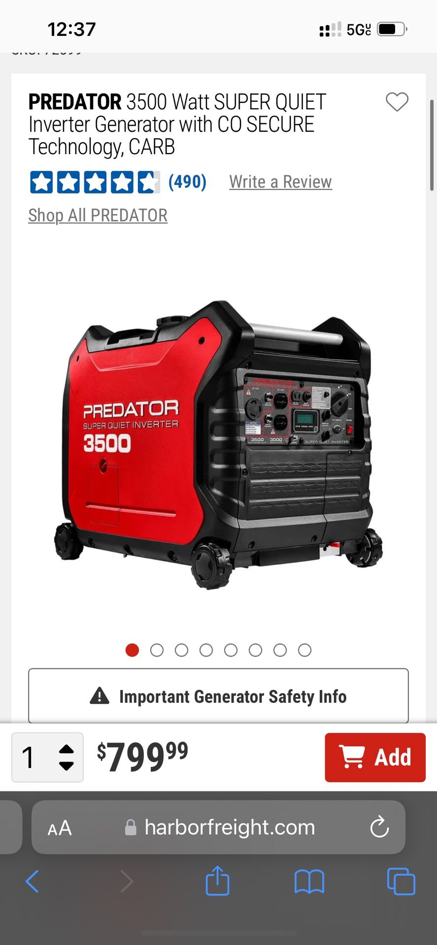 Brand New In Box Predator 2500